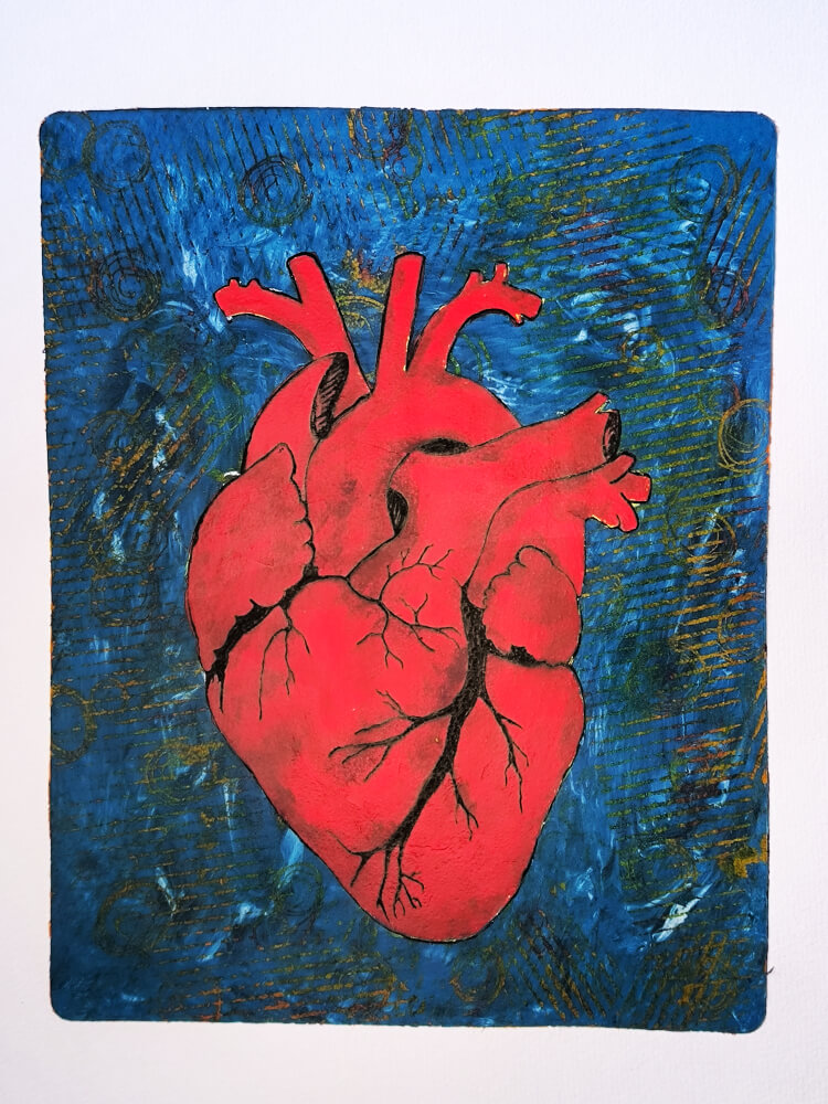 heart - Monoprint/ Gelliplate